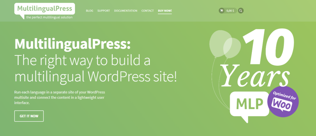 This picture shows the screenshot of MultilingualPress website